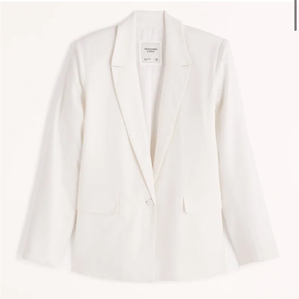 XXS Abercrombie and Fitch White Linen Blazer